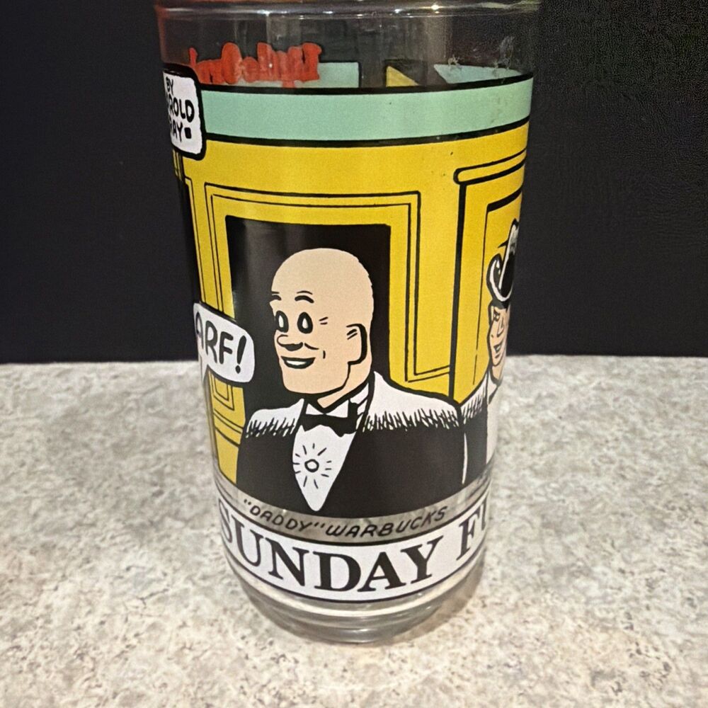 1976 The Sunday Funnies Drinking Glass With Little Orphan Annie by Harold Gray - Picture 3 of 5